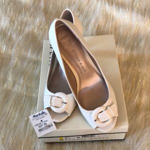 Etienne Aigner white open toe heel 8.5m